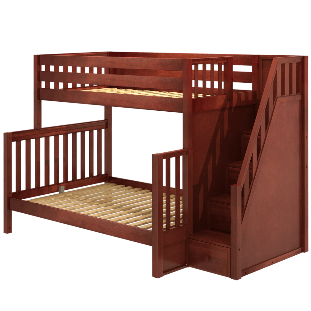 Maxtrix High Twin over Full Bunk Bed with Stairs