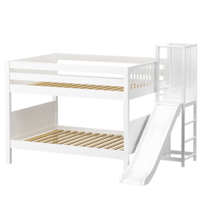Maxtrix Full Low Bunk Bed with Slide Platform