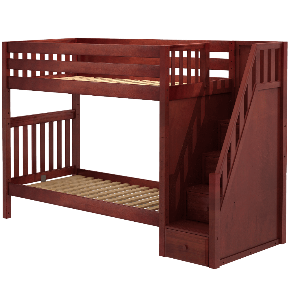 Maxtrix Twin XL High Bunk Bed with Stairs