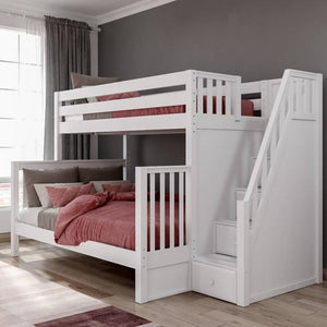 Maxtrix High Twin XL over Queen Bunk Bed with Stairs