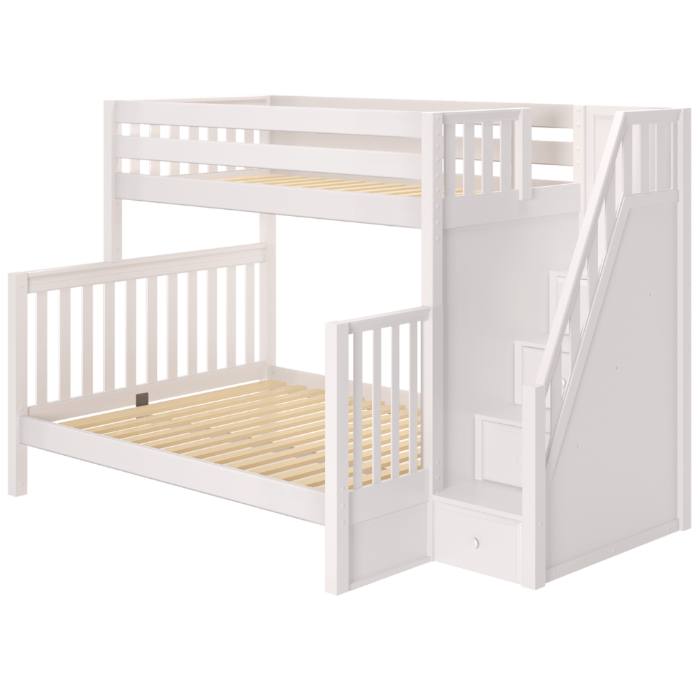 Maxtrix High Full XL over Queen Bunk Bed with Stairs