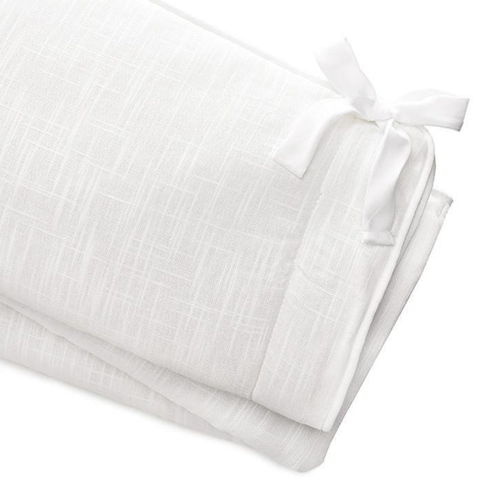 Liz & Roo White Woven Crib Rail Cover (White Trim)