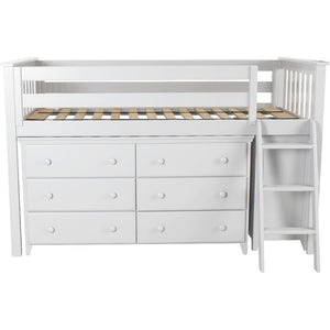 Jackpot Deluxe Twin Storage Loft Bed with Dresser and Bookcase