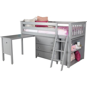 Jackpot Deluxe Twin Storage Loft Bed with Dresser