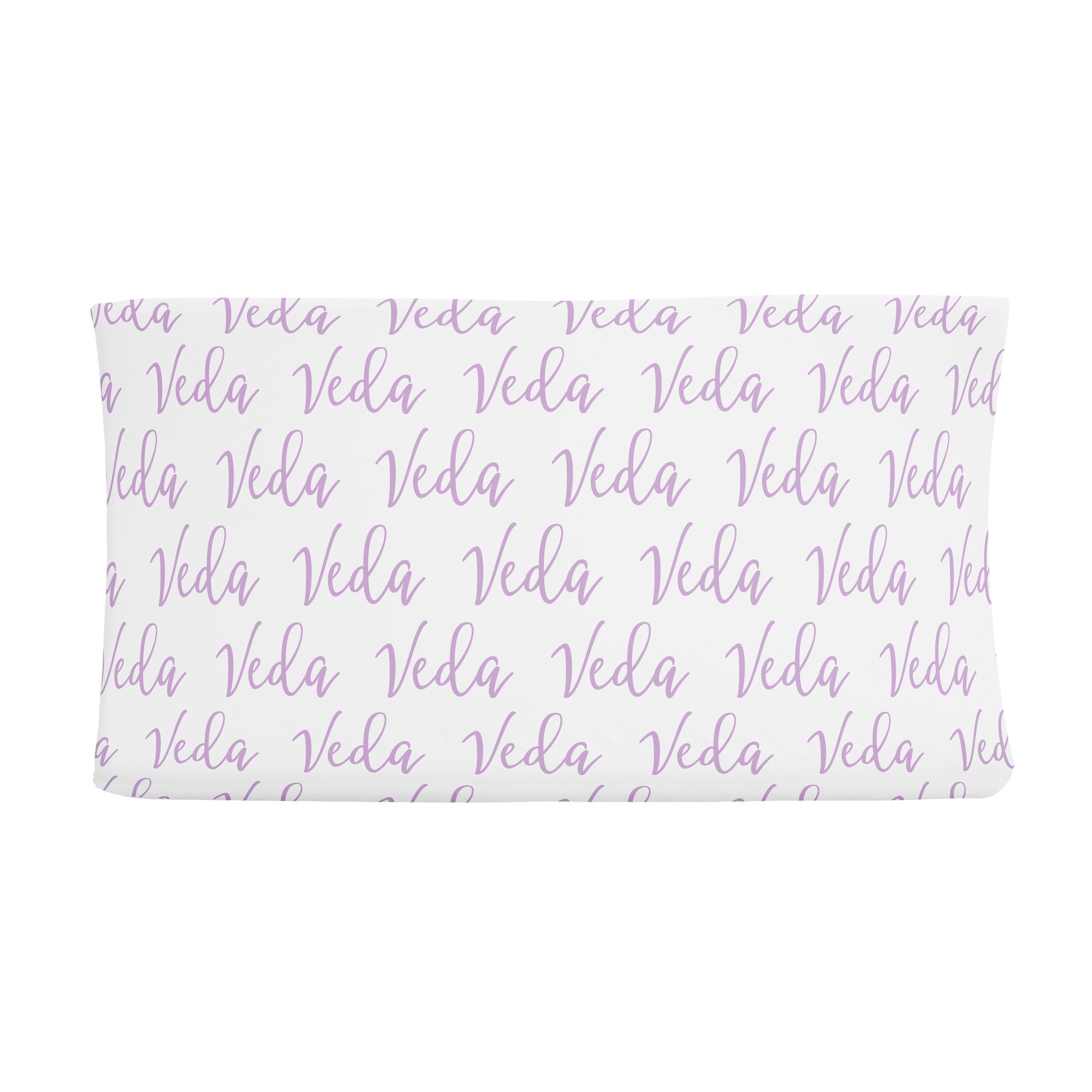 Sugar + Maple Changing Pad Cover - Repeating Name