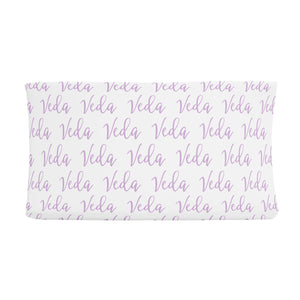 Sugar + Maple Changing Pad Cover - Repeating Name