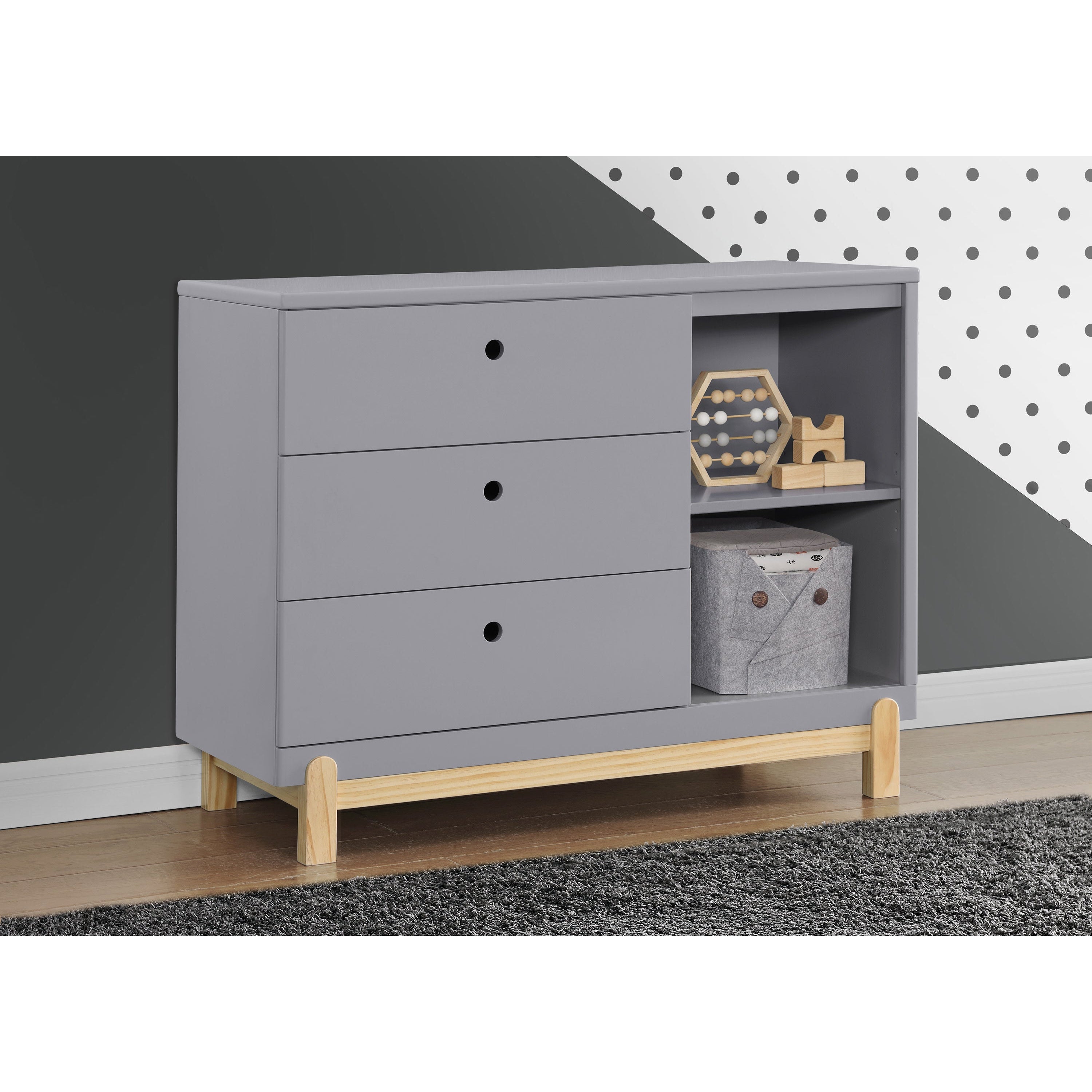 grey three drawer dresser Delta Children Epic 3-Drawer Dresser, Grey