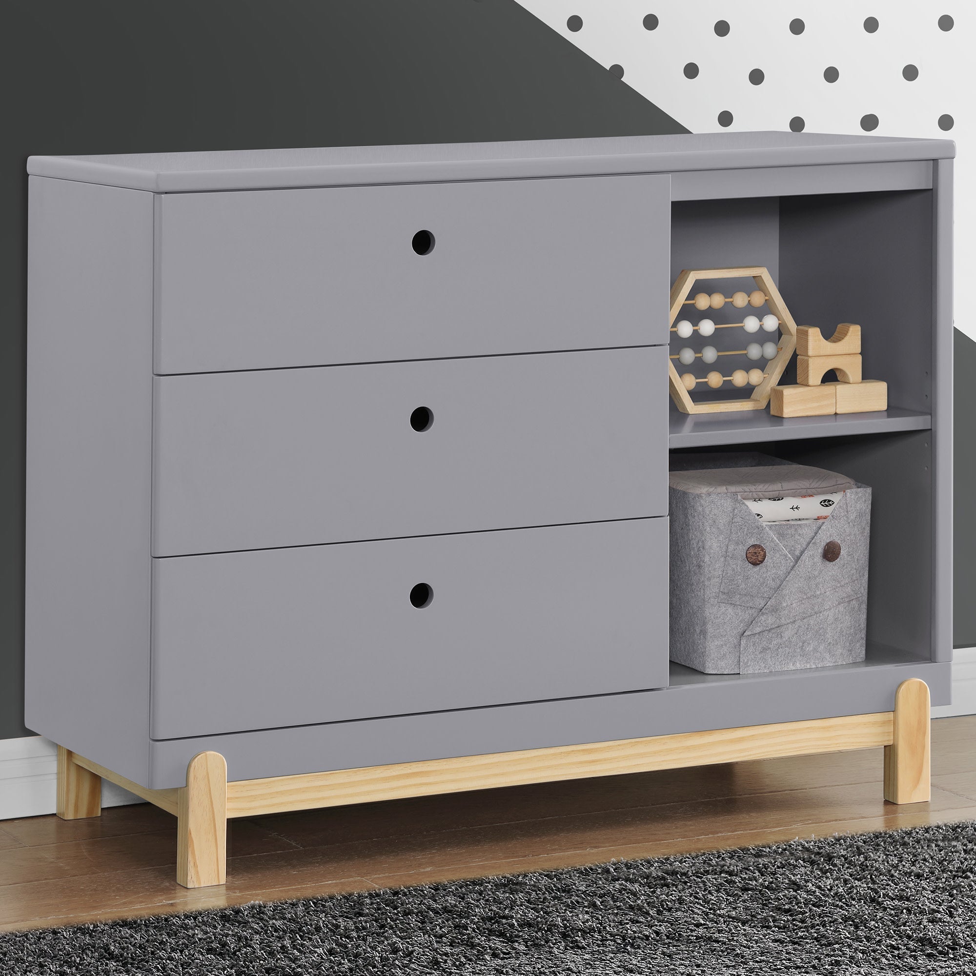 delta children dresser Delta Children Poppy 3 Drawer Dresser with Cubbies