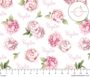 Sugar + Maple Large Blanket & Hat Set - Pink Peonies