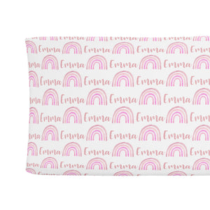 Sugar + Maple Changing Pad Cover - Rainbow Pink