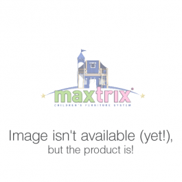 Maxtrix Full Low Loft Bed with Angled Ladder, Curtain, Top Tent, Tower + Slide