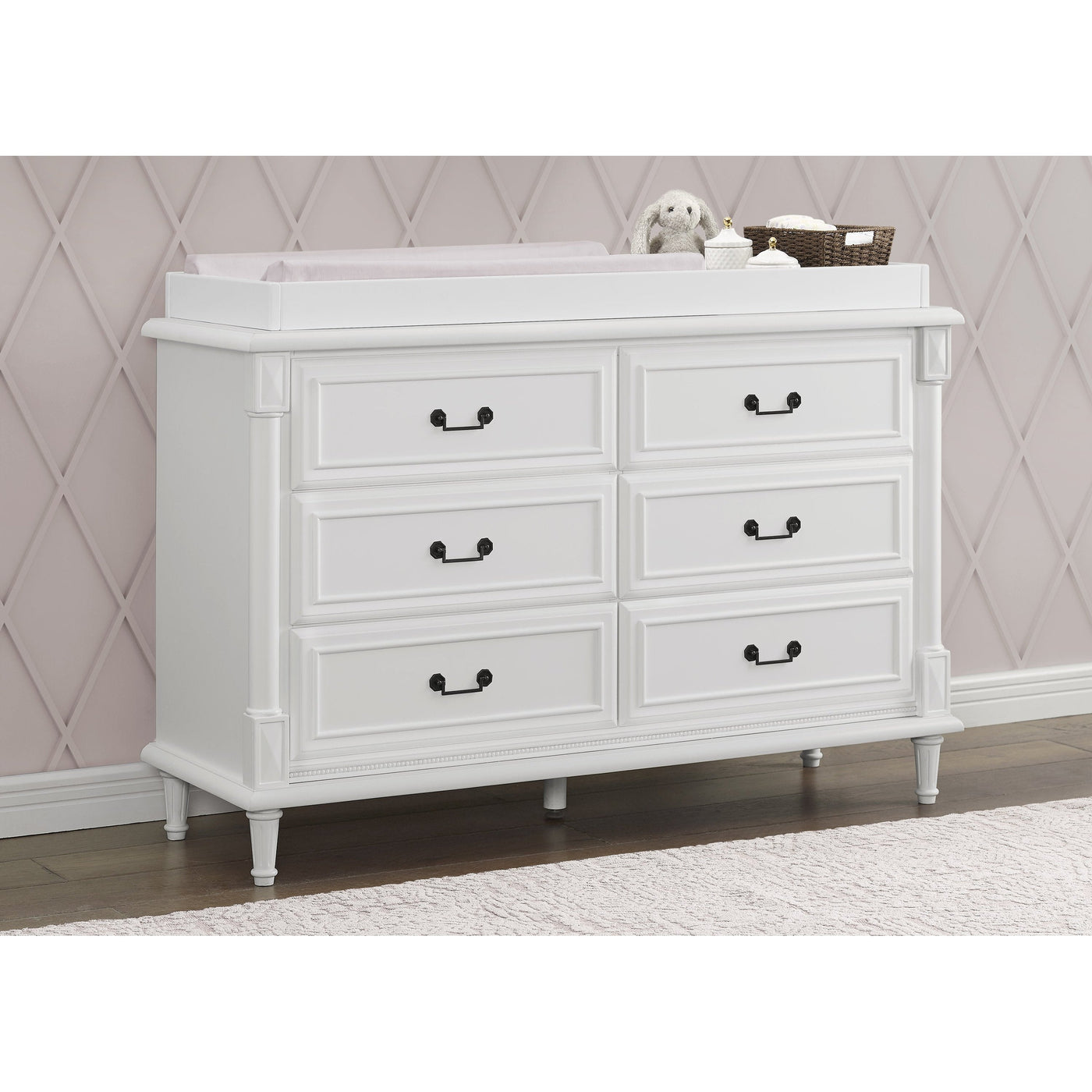 Chest of drawers with changing clearance top