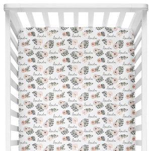Sugar + Maple Crib Sheet - Tropical Floral
